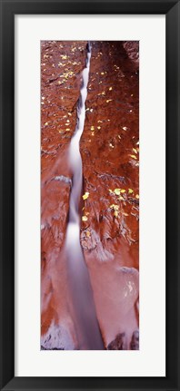 Framed Stream flowing through rocks, Zion National Park, Utah Print