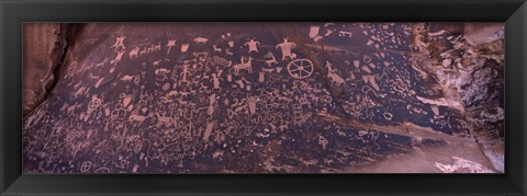 Framed Petroglyphs on a rock, Newspaper Rock State Historic Monument, Newspaper Rock Park, Utah, USA Print