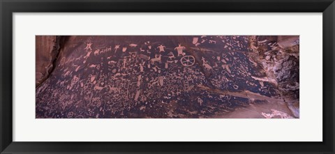 Framed Petroglyphs on a rock, Newspaper Rock State Historic Monument, Newspaper Rock Park, Utah, USA Print