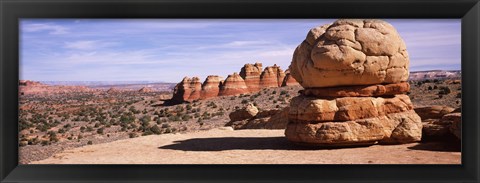 Framed Rock formations on an arid landscape, Big Mac, Coyote Butte, Paria Canyon-Vermilion Cliffs Wilderness, Utah, USA Print