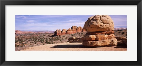 Framed Rock formations on an arid landscape, Big Mac, Coyote Butte, Paria Canyon-Vermilion Cliffs Wilderness, Utah, USA Print
