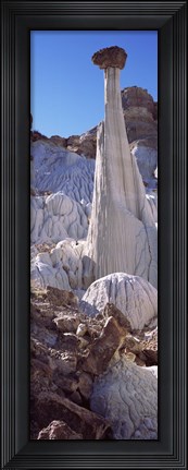 Framed Pinnacle formations on an arid landscape, Wahweap Hoodoos, Arizona, USA Print