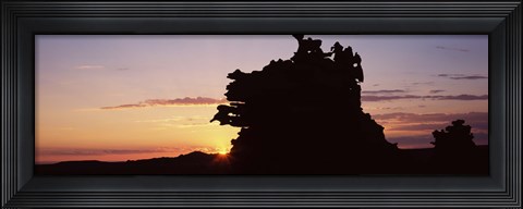 Framed Silhouette of cliffs at sunset, Fantasy Canyon, Uintah County, Utah, USA Print