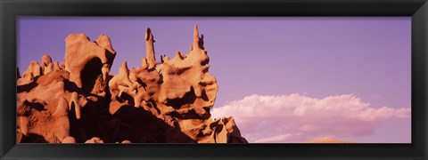 Framed Low angle view of cliffs, Fantasy Canyon, Uintah County, Utah (pink sky) Print