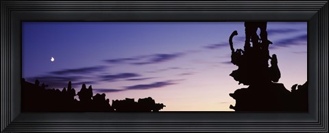 Framed Silhouette of Teapot Rock, Fantasy Canyon, Uintah County, Utah Print