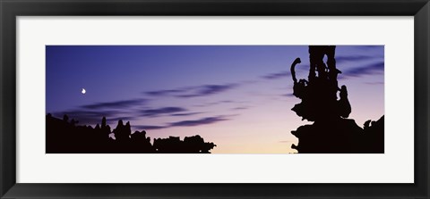 Framed Silhouette of Teapot Rock, Fantasy Canyon, Uintah County, Utah Print