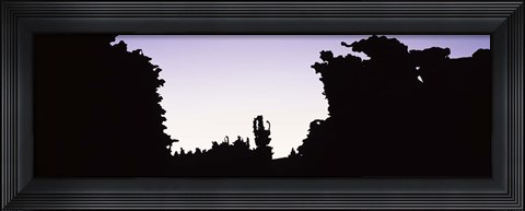 Framed Silhouette of rock formations, Teapot Rock, Fantasy Canyon, Uintah County, Utah Print