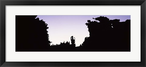 Framed Silhouette of rock formations, Teapot Rock, Fantasy Canyon, Uintah County, Utah Print