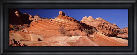 Framed Rock formations on an arid landscape, Coyote Butte, Vermillion Cliffs, Paria Canyon, Arizona, USA Print