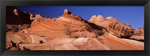 Framed Rock formations on an arid landscape, Coyote Butte, Vermillion Cliffs, Paria Canyon, Arizona, USA Print