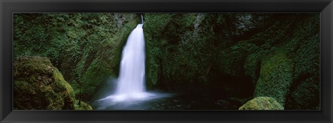 Framed Cascading waterfall in the Columbia River Gorge, Oregon, USA Print