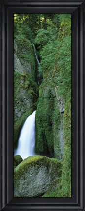 Framed Waterfall in a forest, Columbia River Gorge, Oregon, USA Print