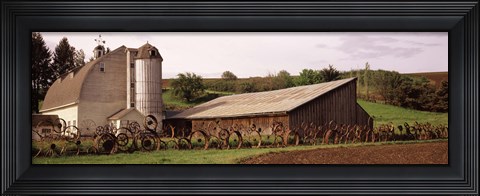 Framed Old barns, Palouse, Whitman County, Washington State Print