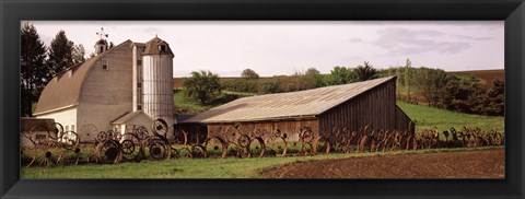 Framed Old barns, Palouse, Whitman County, Washington State Print