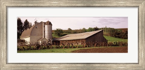Framed Old barns, Palouse, Whitman County, Washington State Print