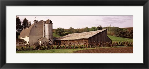 Framed Old barns, Palouse, Whitman County, Washington State Print