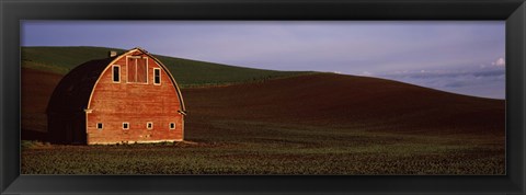 Framed Red Barn in a Field, Palouse, Washington State Print