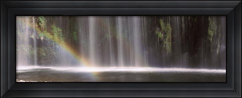 Framed Rainbow formed in front of waterfall in a forest, California, USA Print