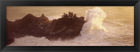 Framed High angle view of waves breaking at the coast, Big Sur, California, USA Print