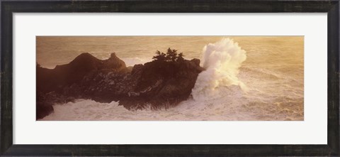 Framed High angle view of waves breaking at the coast, Big Sur, California, USA Print