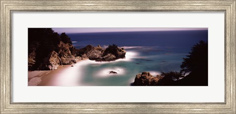 Framed Rock formations at the coast, Big Sur, California Print