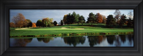 Framed Pond in a golf course, Westwood Golf Course, Vienna, Fairfax County, Virginia, USA Print