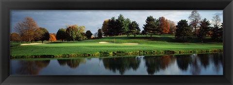 Framed Pond in a golf course, Westwood Golf Course, Vienna, Fairfax County, Virginia, USA Print