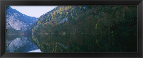 Framed Lake in front of mountains, Lake Toplitz, Salzkammergut, Austria Print