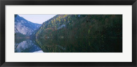 Framed Lake in front of mountains, Lake Toplitz, Salzkammergut, Austria Print