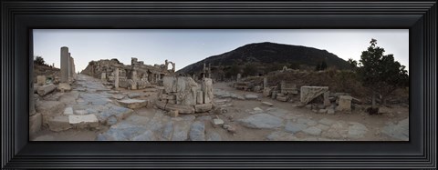 Framed Ruins of a temple, Temple of Domitian, Curetes Way, Ephesus, Turkey Print