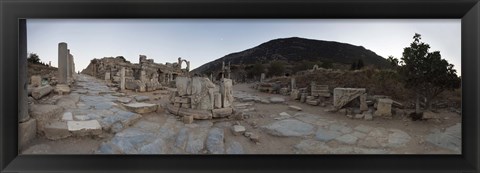 Framed Ruins of a temple, Temple of Domitian, Curetes Way, Ephesus, Turkey Print