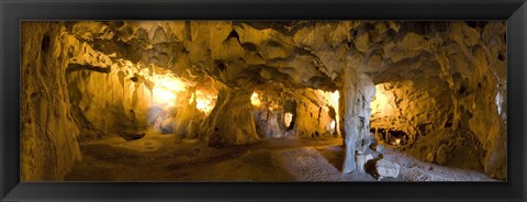 Framed Interiors of a prehistoric cave, Karain Cave, Ciglik, Antalya, Turkey Print