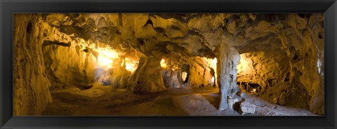 Framed Interiors of a prehistoric cave, Karain Cave, Ciglik, Antalya, Turkey Print