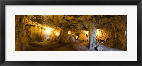 Framed Interiors of a prehistoric cave, Karain Cave, Ciglik, Antalya, Turkey Print