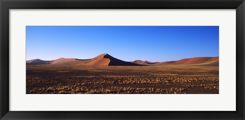 Framed Sand dunes in a desert, Sossusvlei, Namib Desert, Namibia Print