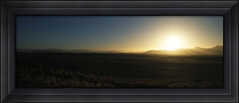 Framed Sunset over mountains, Sossusvlei, Namib Desert, Namibia Print