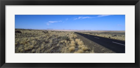 Framed Desert road passing through the grasslands, Namibia Print