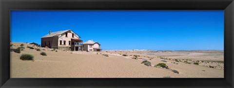 Framed Abandoned house in a mining town, Kolmanskop, Namib desert, Karas Region, Namibia Print