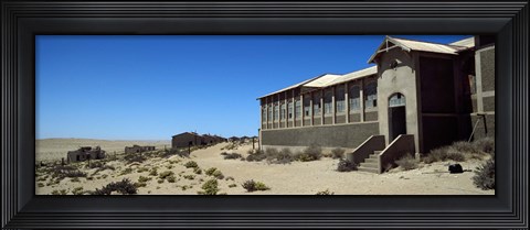 Framed Abandoned hospital in a mining town, Kolmanskop, Namib desert, Karas Region, Namibia Print