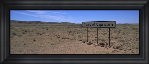 Framed Tropic Of Capricorn sign in a desert, Namibia Print