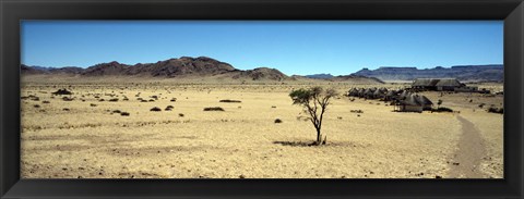 Framed Horse ranch on a homestead, Namibia Print