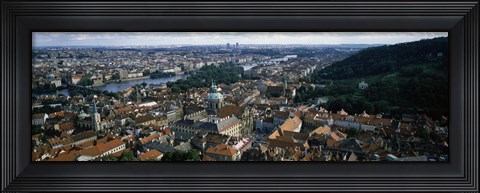 Framed Aerial view of Prague, Czech Republic Print