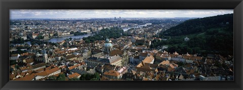 Framed Aerial view of Prague, Czech Republic Print