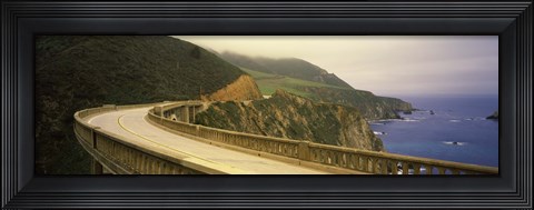Framed Bridge at the coast, Bixby Bridge, Big Sur, Monterey County, California, USA Print