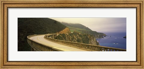 Framed Bridge at the coast, Bixby Bridge, Big Sur, Monterey County, California, USA Print