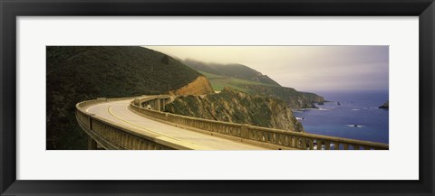 Framed Bridge at the coast, Bixby Bridge, Big Sur, Monterey County, California, USA Print