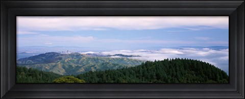Framed View of San Francisco from Mt Tamalpais, Marin County, California, USA Print