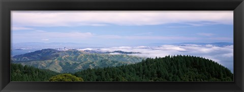 Framed View of San Francisco from Mt Tamalpais, Marin County, California, USA Print