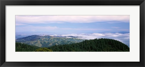 Framed View of San Francisco from Mt Tamalpais, Marin County, California, USA Print