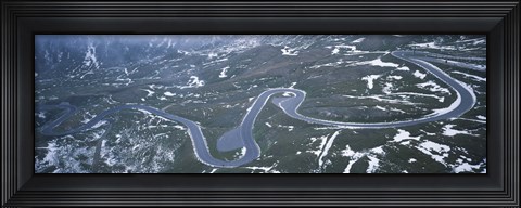 Framed Snow covered landscape with a road, Grossglockner, Austria Print